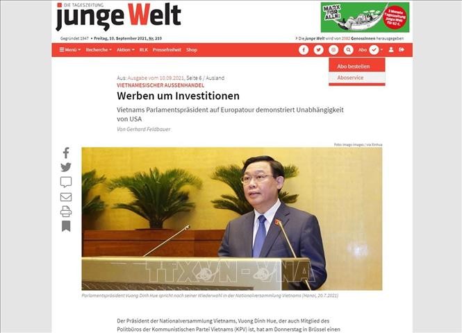 Junge Welt: Der Besuch des Parlamentschefs Vuong Dinh Hue demonstriert vielseitige und unabhängige Politik Vietnams - ảnh 1