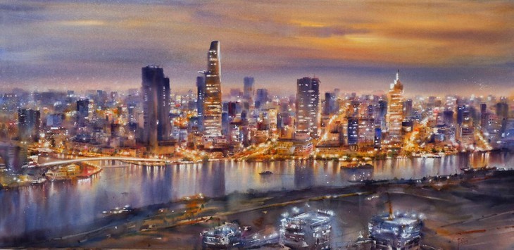 Doàn Quôc et ses aquarelles consacrées à Hô Chi Minh-ville - ảnh 4