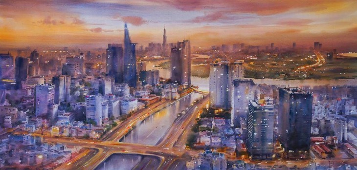 Doàn Quôc et ses aquarelles consacrées à Hô Chi Minh-ville - ảnh 5