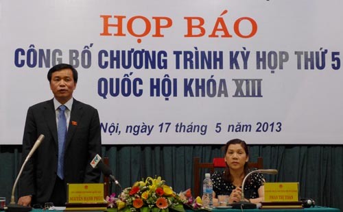 Họp báo trong nước và quốc tế công bố chương trình kỳ họp thứ 5, Quốc hội khoá XIII - ảnh 1