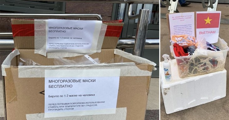 Вьетнамская диаспора в России раздает бесплатные маски местным жителям - ảnh 1
