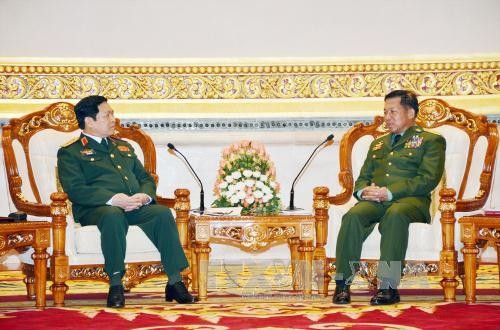  Mendorong hubungan pertahanan Vietnam-Myanmar menjadi intensif dan substantif - ảnh 1