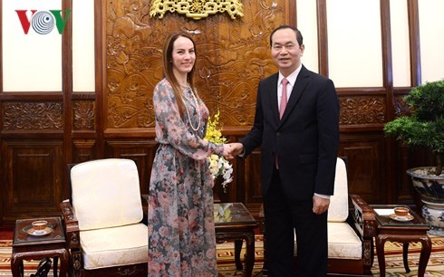 Presiden Vietnam, Tran Dai Quang menerima Ketua Uni Parlemen Dunia - ảnh 1