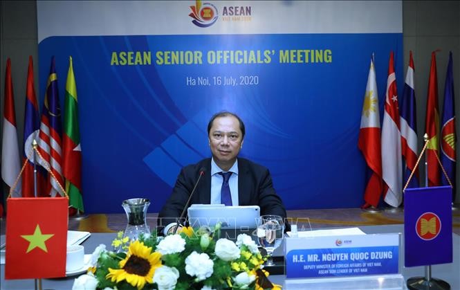 Para pejabat senior ASEAN mengadakan konferensi virtual untuk menyiapkan semua konferensi tingkat menteri - ảnh 1