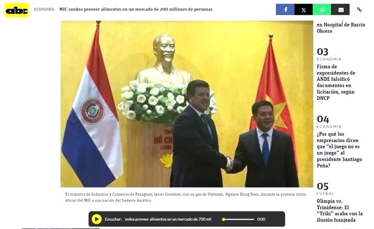 Pers Paraguay Memberikan Penilaian Positif terhadap Prospek Kerja Sama dengan Vietnam - ảnh 1