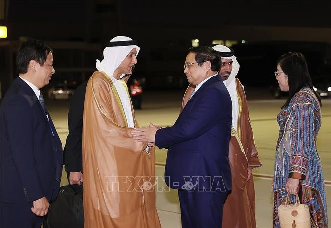 PM Chinh arrives in Dubai, starting activities at COP28 - ảnh 1