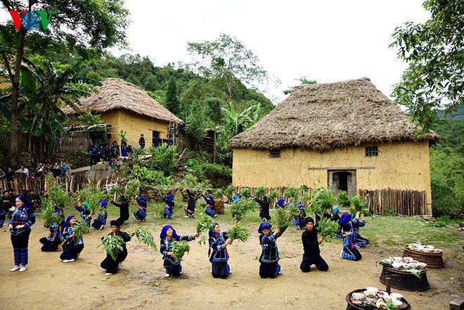 Einzigartige Häuser mit Dächern aus Gras auf dem Berg Kin Chu Phin - ảnh 5