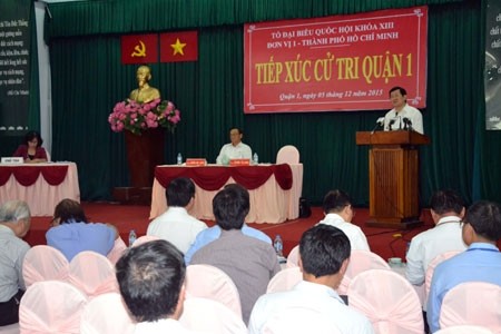 Staatspräsident Truong Tan Sang trifft Wähler in Ho Chi Minh Stadt - ảnh 1