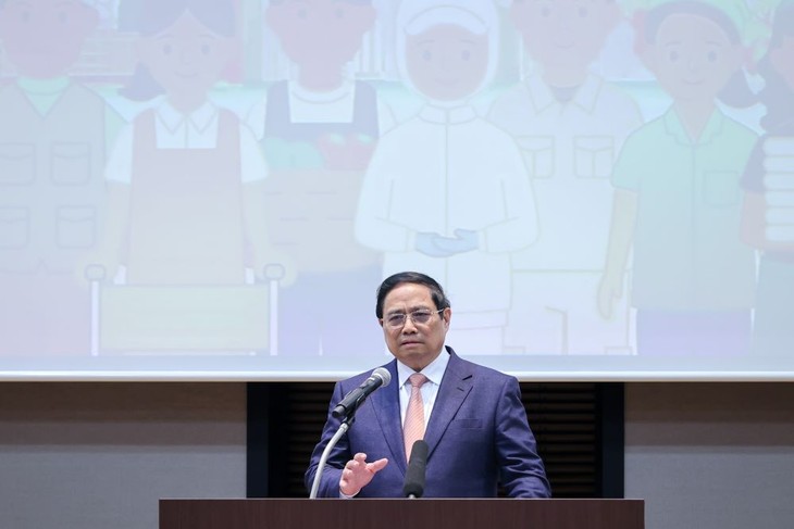 Premierminister Pham Minh Chinh nimmt am vietnamesisch-japanischen Forum für Arbeitszusammenarbeit teil - ảnh 1
