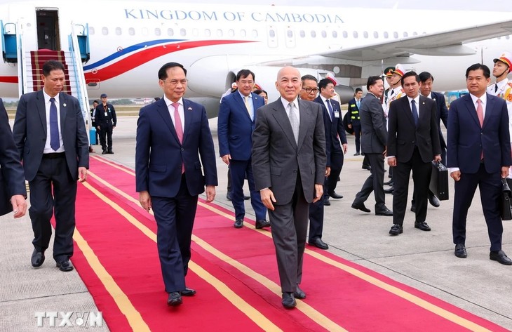 Kambodschas König beginnt seinen Staatsbesuch in Vietnam - ảnh 1