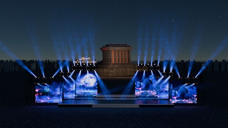 호찌민 주석 탄생 135주년 기념, 특별 예술 프로그램 바딘 광장에서 개최 - ảnh 1