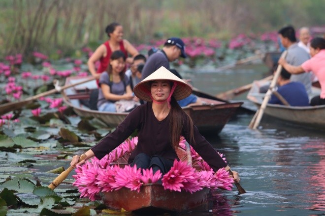 ជ្រោះ Yen នៅវត្ត Huong រីកស្គុះស្គាយសម្រស់ផ្កាព្រលឹត - ảnh 3