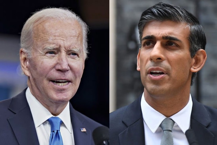 Presiden AS, Joe Biden Lakukan Pembicaraan Telepon dengan PM Inggris Baru, Rishi Sunak - ảnh 1