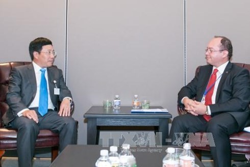 Deputy PM and Foreign Minister Pham Binh Minh meets Estonian, Romanian counterparts - ảnh 1