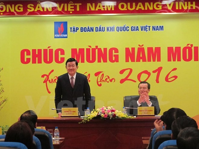 President Truong Tan Sang paid Tet visit to Petro Vietnam  - ảnh 1