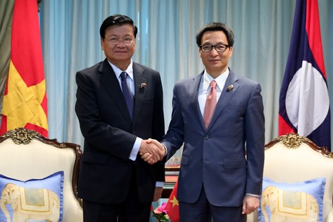 Deputy Prime Minister Vu Duc Dam meets Laotian Prime Minister - ảnh 1