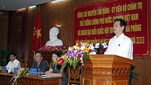 Nguyen Tan Dung rencontre les électeurs du district de Thuy Nguyen, à Hai Phong - ảnh 1