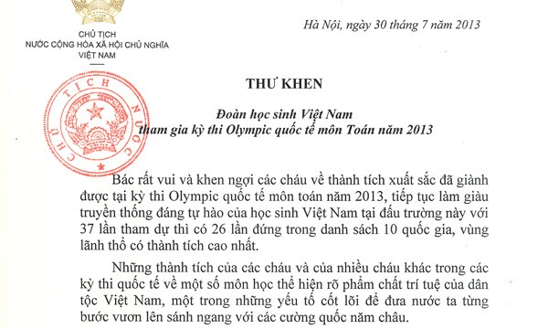 Le président Truong Tan Sang félicite les élèves vietnamiens aux olympiades internationales  - ảnh 1