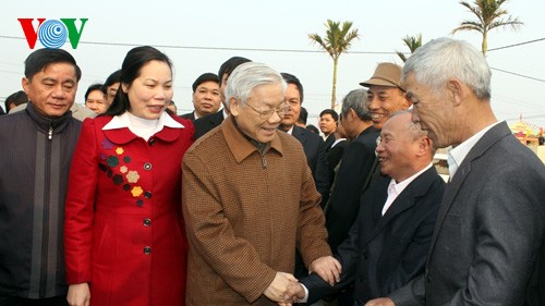 Le secrétaire général du PCV Nguyen Phu Trong dans la province de Thai Binh - ảnh 1