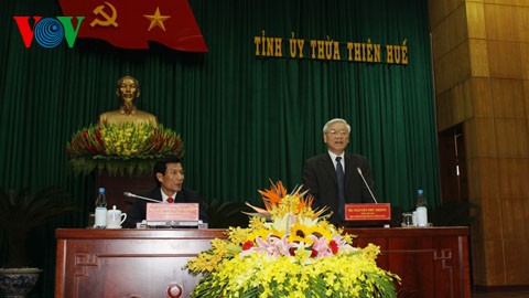 Le SG du PCV Nguyen Phu Trong en visite de travail à Thua Thiên-Hué - ảnh 1