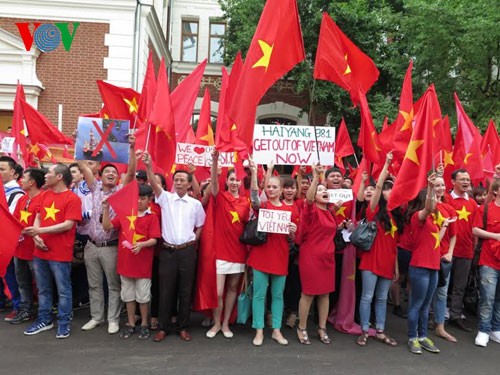 Les Vietnamiens en Russie protestent contre les agissements de la Chine - ảnh 1