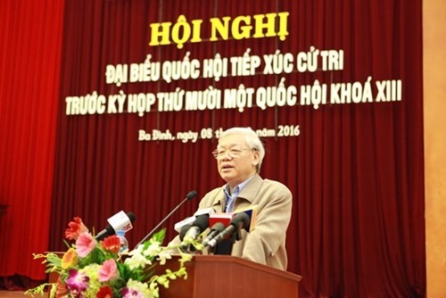 Nguyên Phu Trong rencontre l’électorat de Hanoï - ảnh 1