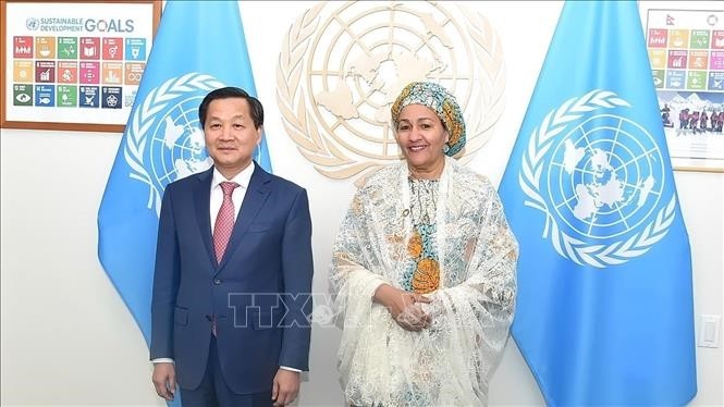 Lê Minh Khai rencontre Amina Mohammed  - ảnh 1