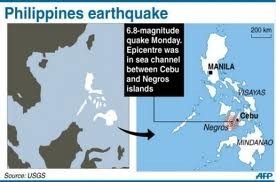 Gempa bumi dengan kekuatan 6,8 derajat pada skala Richter terjadi di Filipina. - ảnh 1