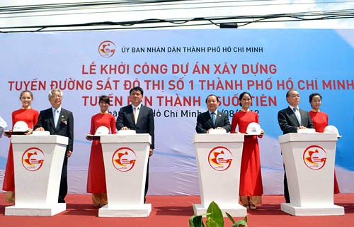 Kota Ho Chi Minh memulai pembangunan  jalan metro nomor 1 Ben Thanh-Suoi Tiien. - ảnh 1