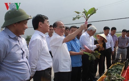 Ketua MN Vietnam, Nguyen Sinh Hung melakukan kontak dengan para pemilih provinsi Ha Tinh - ảnh 1