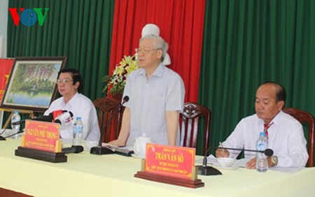 Sekjen Nguyen Phu Trong melakukan kunjungan kerja di prvinsi-provinsi daerah dataran rendah sungai Mekong - ảnh 1