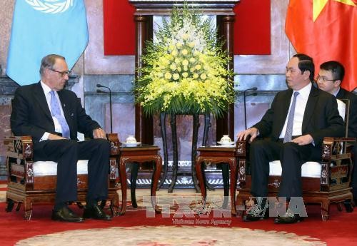 Presiden Vietnam, Tran Dai Quang menerima Wakil Sekjen PBB,  Jan Eliasson - ảnh 1