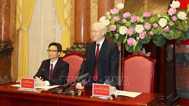 Sekjen, Presiden Nguyen Phu Trong menemui rombongan pelajar dan mahasiswa tipikal yang terkemuka - ảnh 1