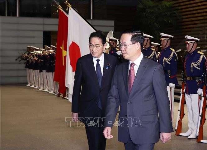 Upacara Penyambutan Resmi untuk Presiden Vo Van Thuong - ảnh 1