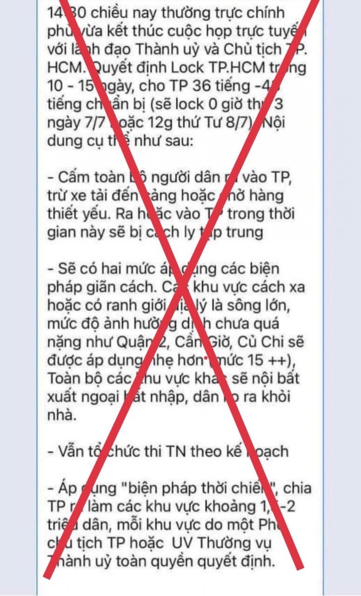 ປະ​ຕິ​ເສດ​​ຂ່າວ ປິດ ນະ​ຄອນ​ໂຮ່​ຈີ​ມິນ​ໃນ​ໄລ​ຍະ​ເວ​ລາ ແຕ່ 10 – 15 ວັນ - ảnh 1