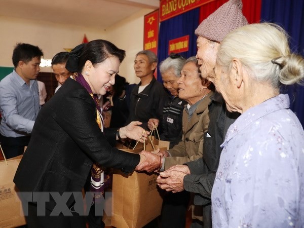 Parlamento de Vietnam en tempranas celebraciones del Tet en el centro del país - ảnh 1