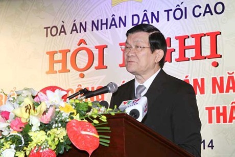 サン主席、裁判部門の方針会議に参加 - ảnh 1