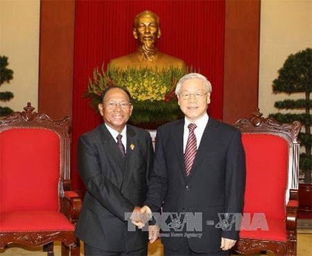 チョン書記長、カンボジア議会議長と会見 - ảnh 1