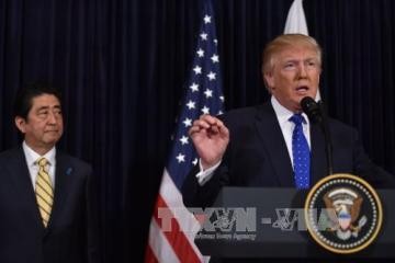 トランプ大統領 「100%日本を支持」 北朝鮮のミサイル発射で共同会見 - ảnh 1