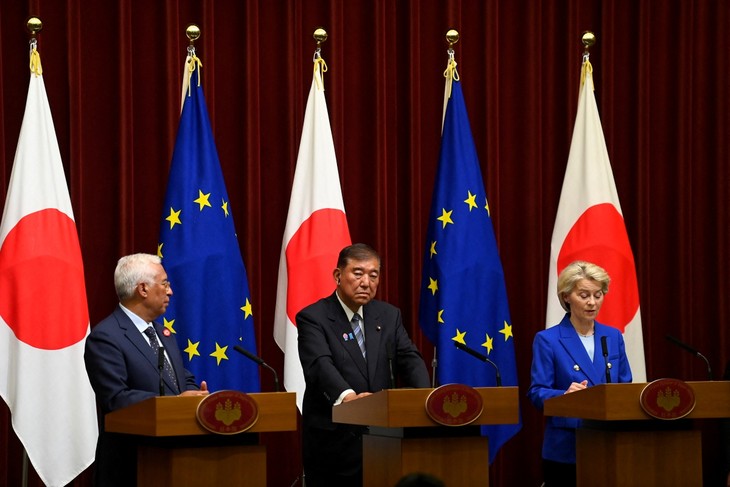 日・ＥＵ首脳協議、不公正貿易対応で緊密に協力　自由な経済秩序維持 - ảnh 1