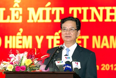 PM Vietnam Nguyen Tan Dung  menghadiri rapat umum sehubungan dengan hari Asuransi Kesehatan Vietnam - ảnh 1