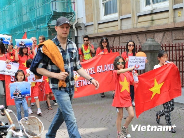 Komunitas  orang Vietnam di luar negeri terus memprotes tindakan salah Tiongkok di Laut Timur. - ảnh 1