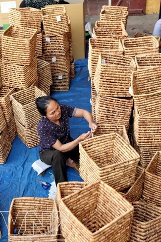 Kerajinan menganyam mendong tradisional  di kabupaten Kim Son, provinsi Ninh Binh - ảnh 4