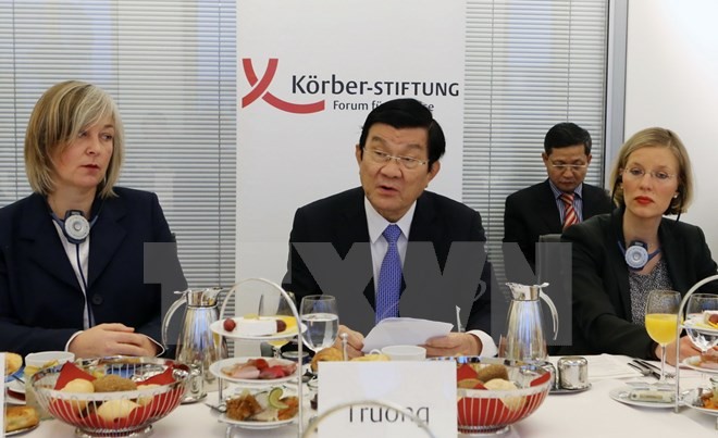 Presiden Vietnam, Truong Tan Sang berbicara di Institut Koerber-Pusat Penelitian Primer Jerman - ảnh 1