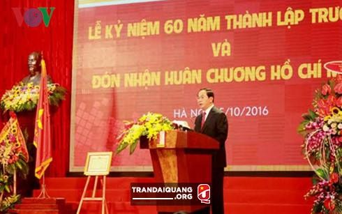 Presiden Vietnam, Tran Dai Quang menghadiri upacara peringatan  ultah ke-60  berdirinya  Institut Politeknik Hanoi - ảnh 1