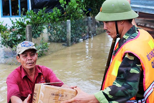 Memberikan bantuan darurat  sebanyak 2 000 ton beras kepada warga di daerah banjir provinsi Binh Dinh - ảnh 1