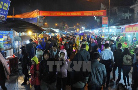 Datang ke pasar Vieng  Nam Dinh membeli kemujuran dan memohon hal-hal  yang baik - ảnh 1