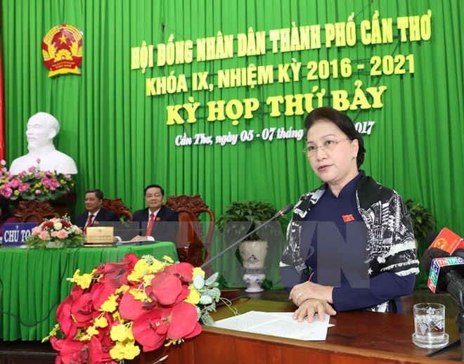 Ketua MN Vietnam, Nguyen Thi Kim Ngan menghadiri  acara pembukaan sidang Dewan Rakyat  Kota Can Tho, angkatan IX - ảnh 1