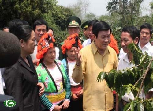 Truong Tan Sang travaille avec les autorités de Dien Bien - ảnh 1