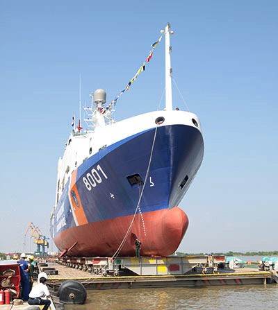 Vietnam’s sea police ship launched  - ảnh 1